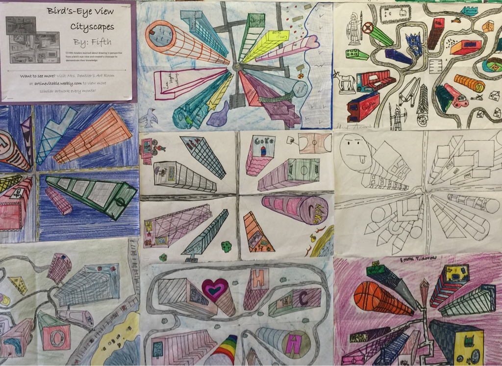 First time drawing birds eye view of city. Any tips? : r/learnart